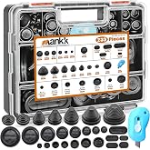 mankk 233PCS Rubber Grommet Kit 27 Sizes (7/25"-2-3/8") Tower/Oval/Round Firewall Grommet Wire Grommet Double Sided Rubber Hole Plug with Knife for Wire Protection