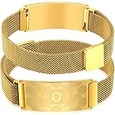 Fervia Soccer Initial Bracelet Gold Stainless Steel A-Z Letter Charm Bracelets Adjustable Wristbands Soccer Gifts Idea for Players Team Lovers Men Boys Dad (O)