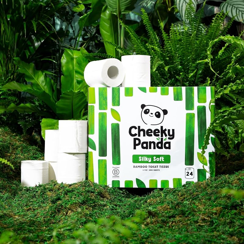 Achat en gros de rouleaux de papier toilette en bambou — 24 rouleaux de papier toilette à 3 épaisseurs | Emballage sans plastique et papier de soie durable | Blanc