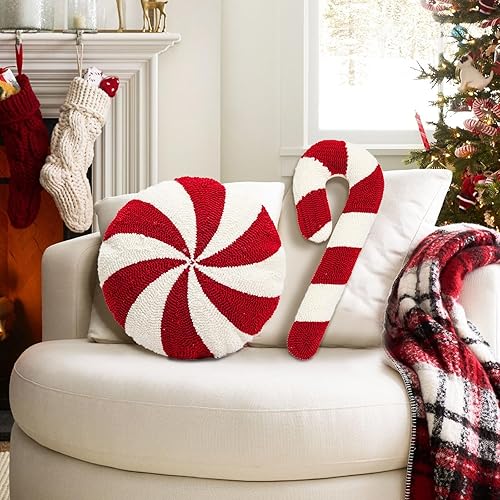 Christmas Candy Cane Pillow Christmas Throw Pillows Peppermint