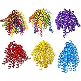 JILLSON & ROBERTS Self-Adhesive Colorful Assorted Curly Bows Gift Wrap Accessory, 6-Count, Bright Mix