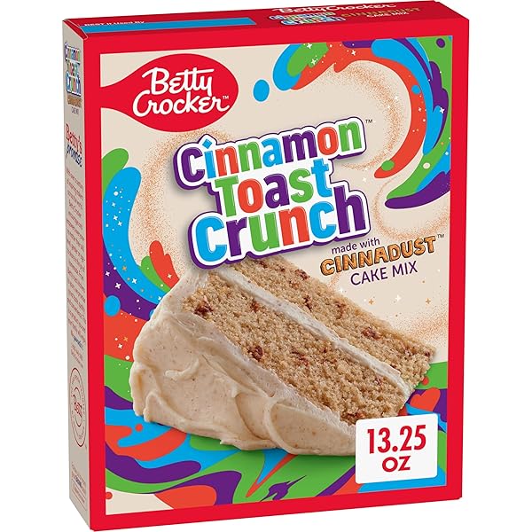 BETTY CROCKER CINNAMON TOAST CRUNCH CAKE MIX, MADE WITH CINNADUST, HOLIDAY BAKING, 13.25 OZ