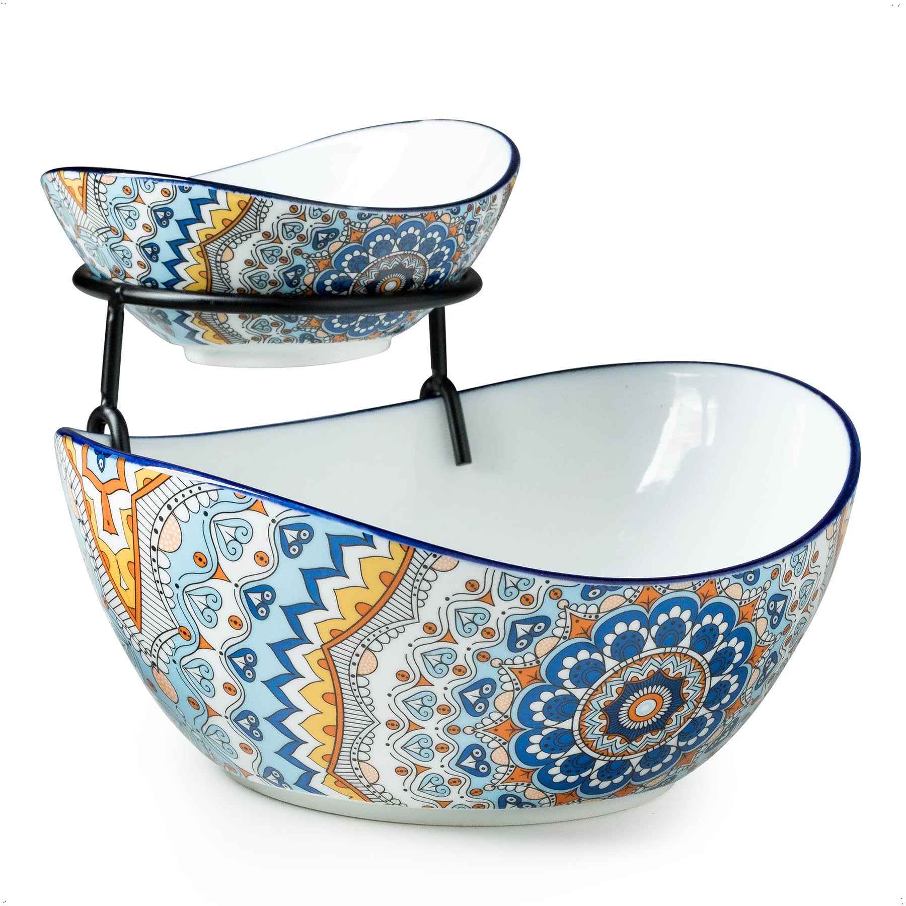 YHOSSEUN Chip and Dip Serving Set, 2 Tierd Serving