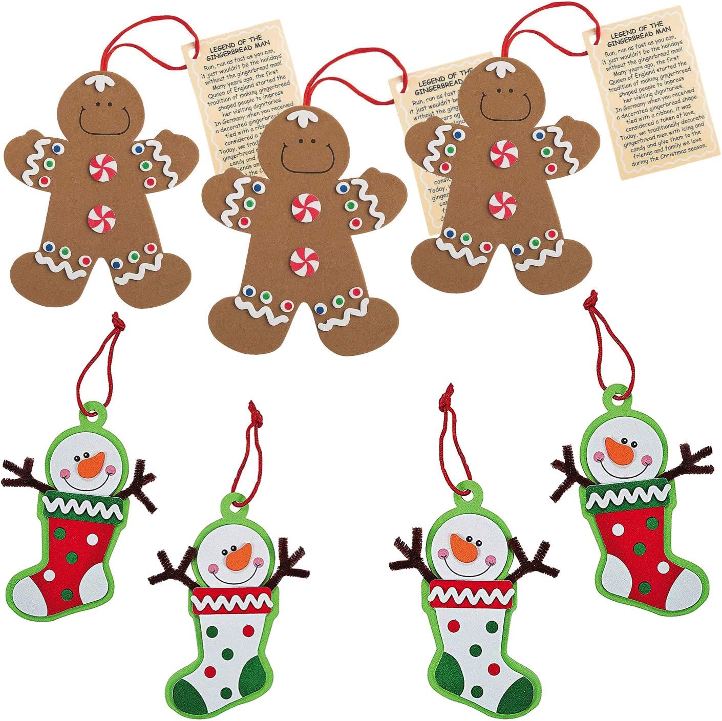 Download Amazon Com Gingerbread Man And Snowman Christmas Ornament Kits Set Of 24 Christmas Crafts For Kids Arts Crafts Sewing PSD Mockup Templates