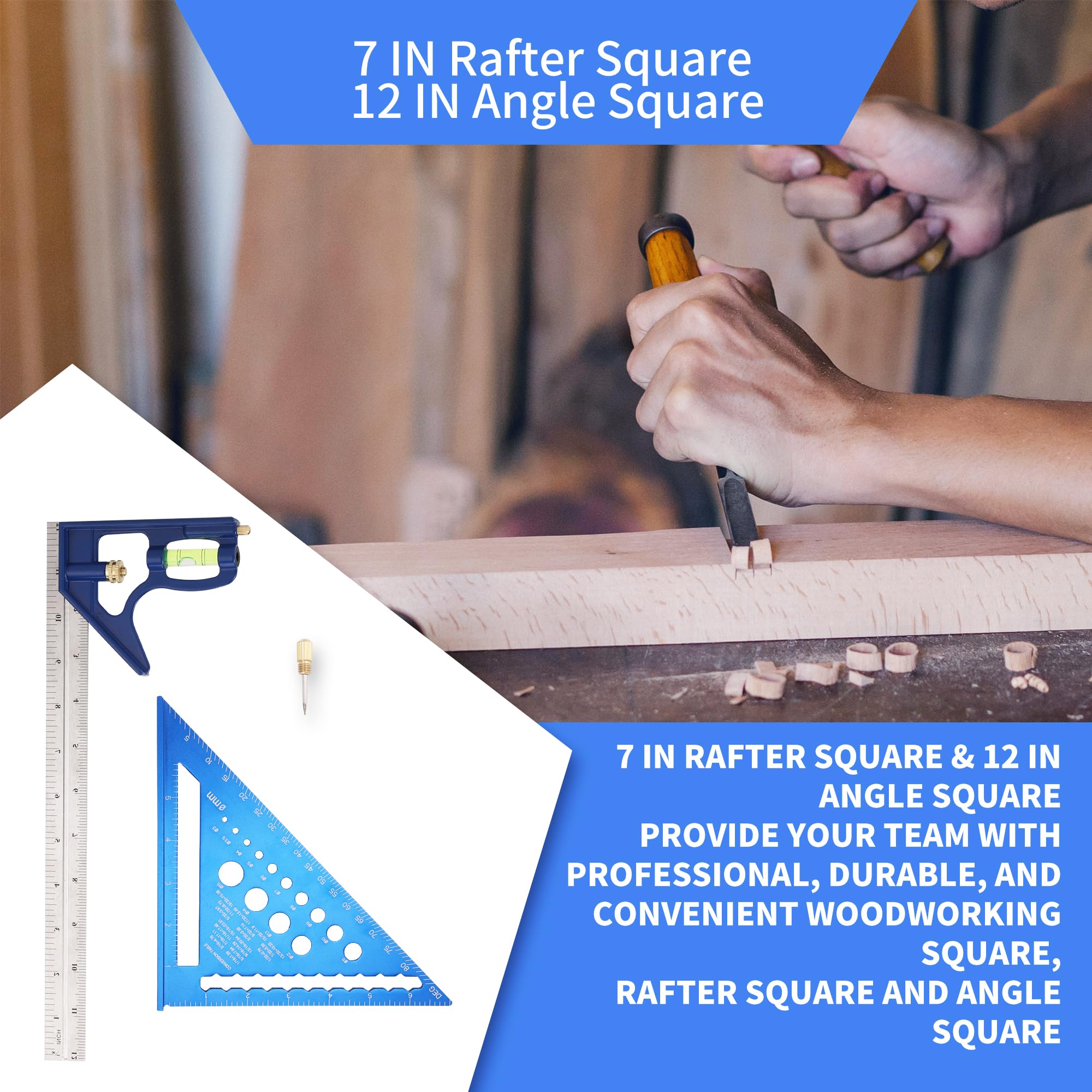 Square With Ruler Mua Carpenter Square and Square Ruler Set, Aluminum 12’’ Combo Square ...