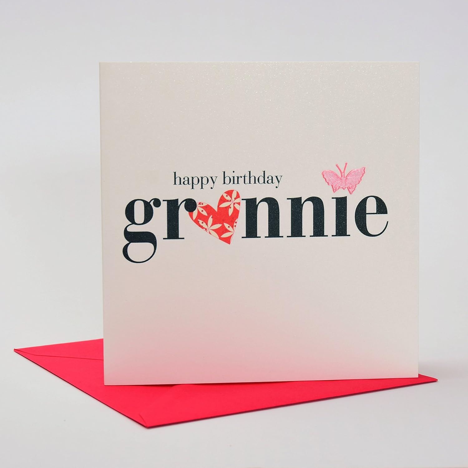 Claire Giles Greeting Cards, Happy Birthday Grannie Card, Heart and Flowers Design Birthday Greeting Card - Image 3