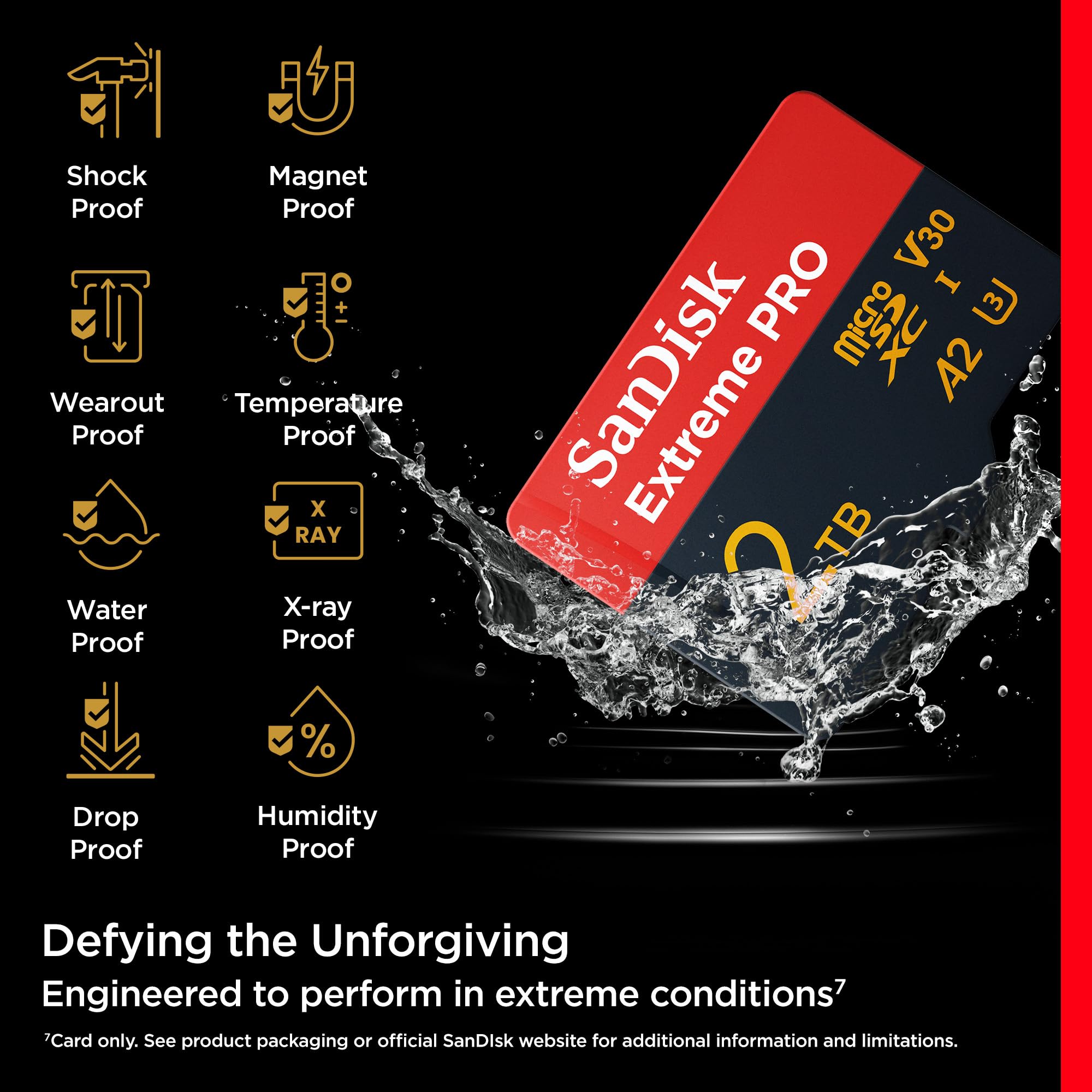 SanDisk 2TB Extreme PRO microSDXC™ UHS-I Card, Up to 250MB/s Read Speed; Up to 150MB/s Write Speed, SDSQXCD-2T00-GN6MA