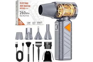 BOBYE Compressed Air Duster, 350W High-Powered Electric Air Duster with 180,000 RPM, Extended Runtime, 10000 mAh Battery, Min