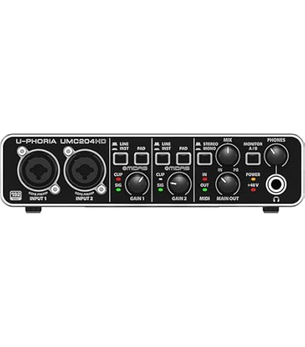 Amazon.com: Behringer UMC204HD Audiophile 2x4, 24-Bit/192 kHz USB