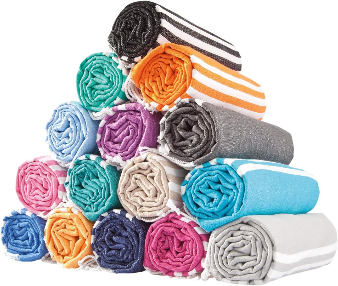 Set of 3 Elses Turkish Towel Hammam Towel Bath Shower Beach Gym Yoga Travel Towel Peshtemal Spa Sauna Hammam Wrap Coverup Picnic Beach Blanket Sarong Fouta Pareo Unisex