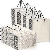 Peohud 24 Pack Paper Gift Bags with Handles,Study Gold Paper Present Bags Bulk ,23 x18 x10cm Assorted Shopping Wrap Bags, Reu