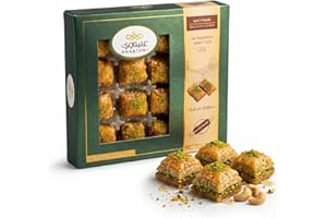 Anabtawi Sweets Baklava with Cashew Classic, Handmade Mediterranean Baklava Dessert, Premium Cookies Gift Box with Butter Ghe