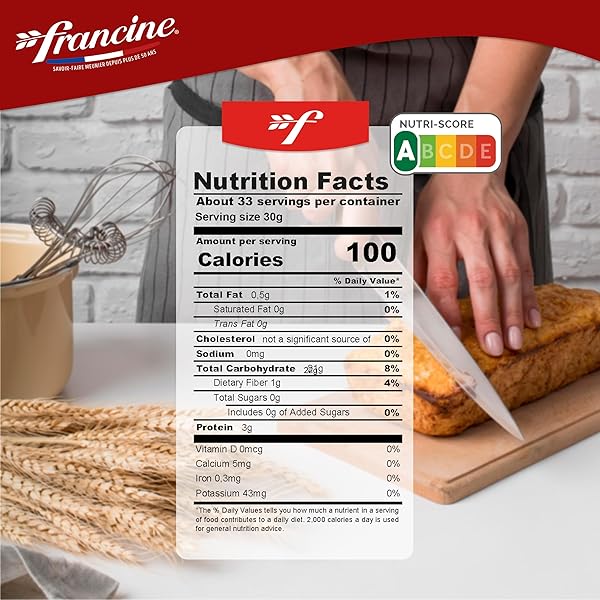 FRANCINE FARINE DE BLE BIO – FRENCH ALL PURPOSE ORGANIC WHEAT FLOUR – 2.2 LBS