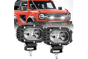 JG-AUTO 4 inch LED Light Pods Off-road Driving Lights 60W 8000LM Flood Beam White Fog Lights Work Lights Ditch Lights for Tru