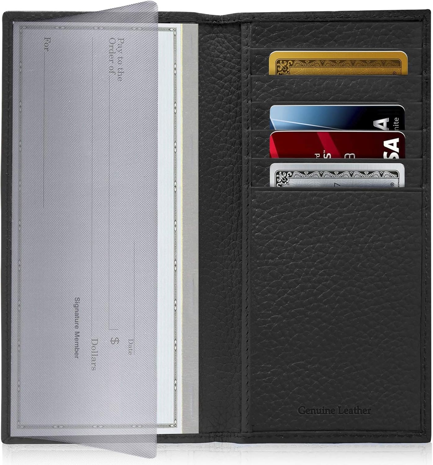Genuine Leather Checkbook Cover For Women & Men - Checkbook Holder Check Book Covers For Duplicate Checks Card Wallet RFID at  Women’s Clothing store