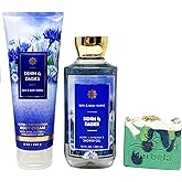 Bath & Body Works Denim & Daises - Duo Gift Set - Body Cream and Shower Gel with Aloe Vera Soap., blue