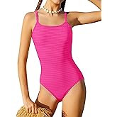 Doumlop Girl Swimsuit One Piece Bathing Suit for Girls Cut Out Back Solid Color Adjustable Straps Swimwear Size 9-16