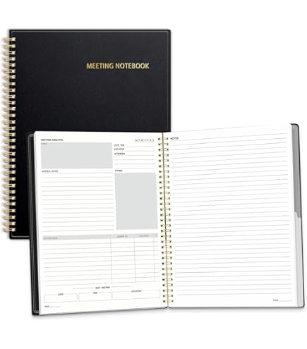 Paquete De 2 Cuadernos De Reuniones Para Planificador De Trabajo Con