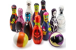 JOYIN Halloween Foam Bowling Set for Kids Toys Party Supplies, Get-Together Party, Game Day Events, Indoor Outdoor Toy Game with 10 Pins & 2 Balls Fun Sports Games, Birthday Parties