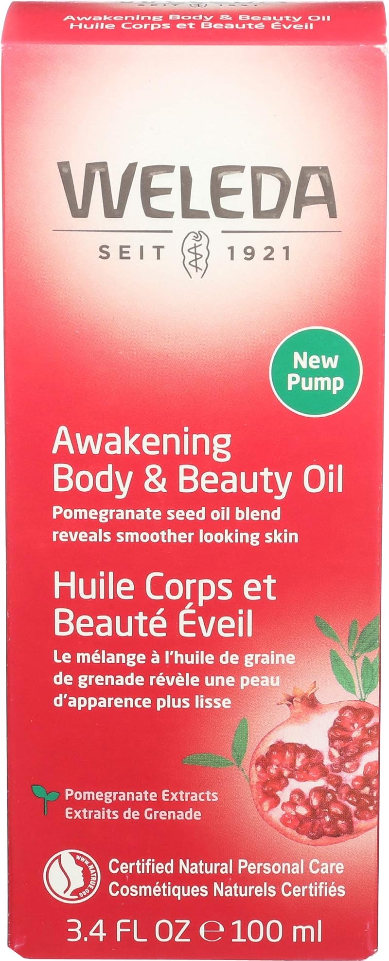 WELEDA Pomegranate Regenerating Body Oil 3.4 oz Natural Skin Care