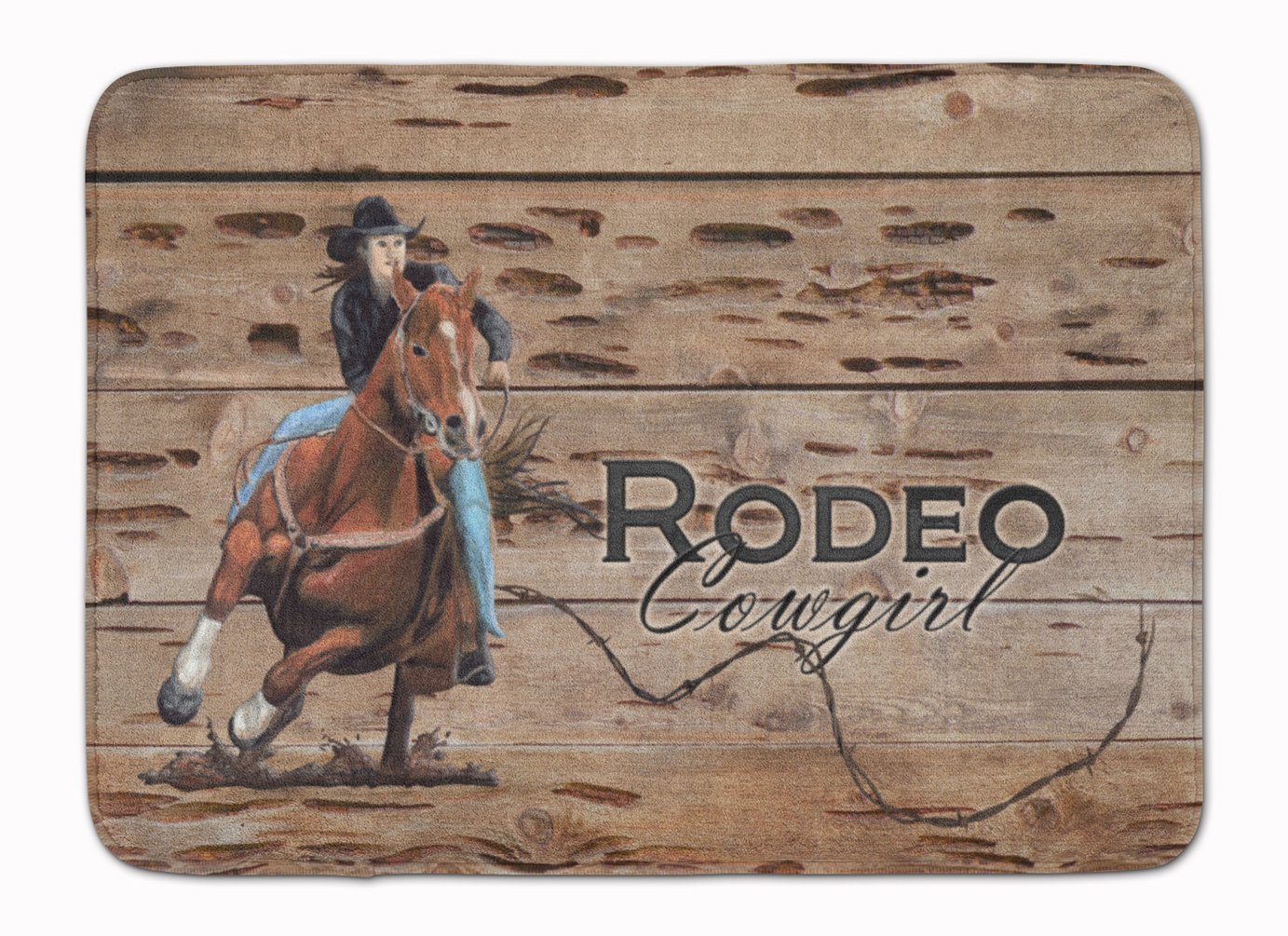 Caroline's Treasures Rodeo Cowgirl Barrel Racer Floor Mat, Multicolor, 19" x 27"