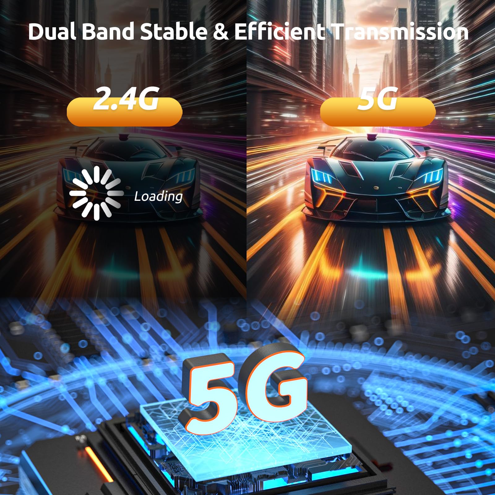 Wireless HDMI Transmitter and Receiver, Plug & Play 4K Decording, Portable 2.4G/5G Wireless HDMI Extender Kit for Streaming Video and Audio to Monitor from Laptop/PC/TV Box/Projector (30m)