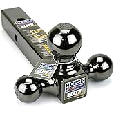 Reese Towpower 7039800 Tri-Ball Trailer Hitch Ball Mount, 1-7/8 Inch, 2 Inch, 2-5/16 Inch Trailer Hitch Balls, Fits 2 Inch Square Receiver, 10,000 lbs. Capacity, Resistance to Rust and Corrosion