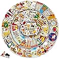Skeudzne Spain Stickers, 60Pcs Spain Themed Travel Stickers Cartoon Graffiti Water Bottle Sticker Pack for Kids Teens Boys Girls Adults Guitar Journal Laptop Scrapbook Decal