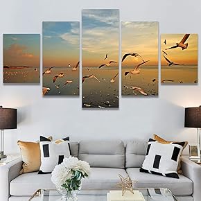 SIGNWIN 5 Panel Canvas Wall Art Modern Art...
