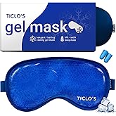 Ticlo's Cooling Eye Mask for Puffy Eyes - Gift Ready Box - Gel Eye Mask for Sleeping, Cold Compress for Dark Circles, Cold Reusable Compress for Migraines, Headaches, and Post-Surgery Recovery