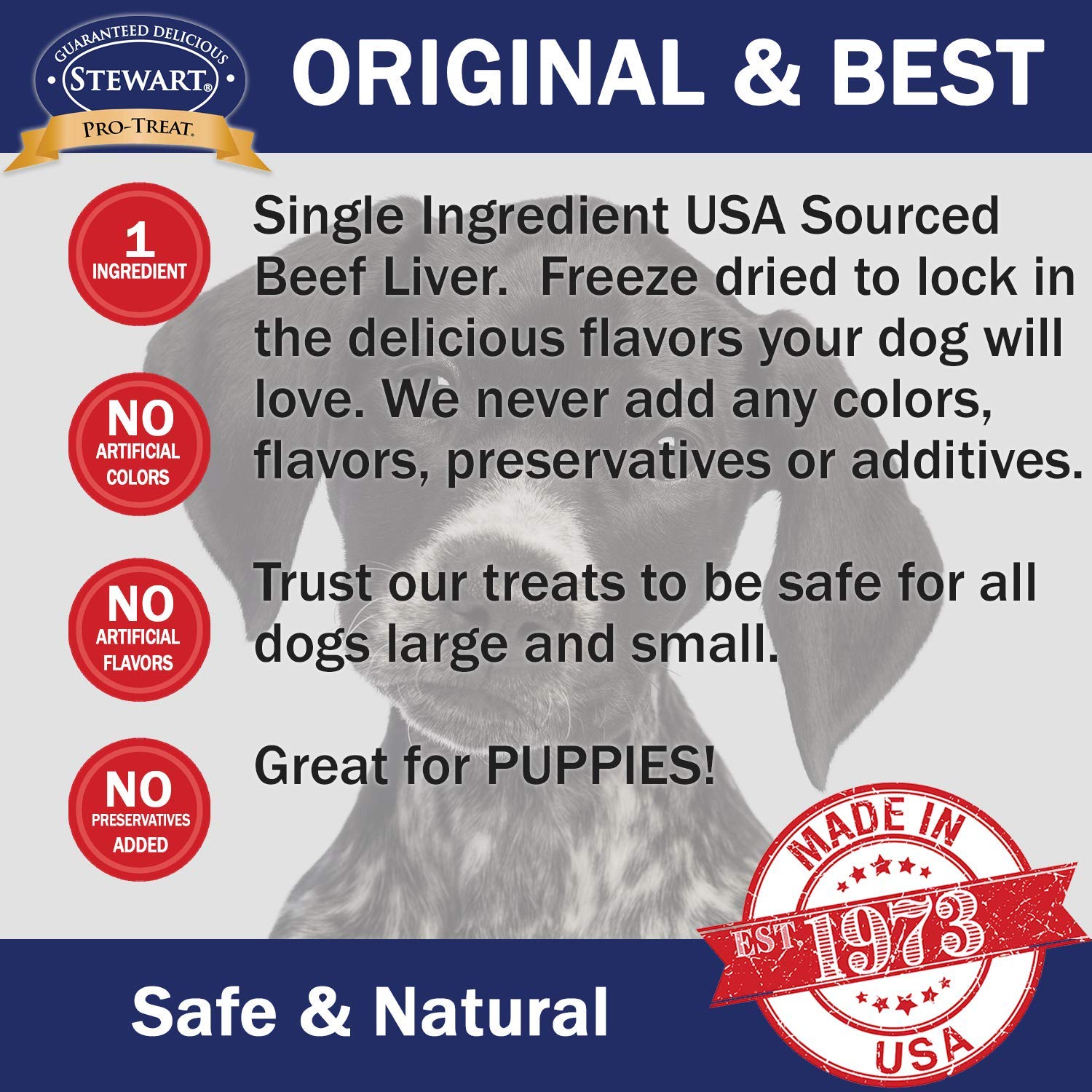 Stewart Freeze Dried Beef Liver Dog Treats, Grain Free All Natural