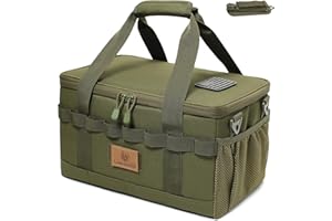 Lemubeane Tactical Camping Storage Bag 18L Tactical Utility Tote Bag Camping Cookware Organizer Trunk Organizer (Army Green)