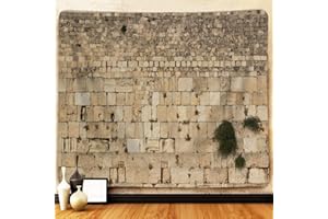 MOYRISOU Western Wall Jerusalem City Tapestry Wall Hanging, Kotel Sukkah Decor West Wailing Wall Tapestries for Bedroom Living Room Dorm Office Ceiling Room Wall Art Deocr Stone Wall Blanket Posters 60X40IN
