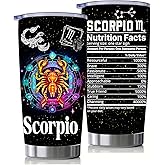 Scorpio Constellation Tumblers, Astrology Fans Gifts for Men and Women, 20oz Stainless Steel Insulated Tumblers with Lid, Double Wall Vacuum Water Cups for Hot & Iced Coffee Drinks