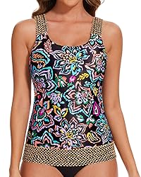 Aqua Eve Tankini Tops for Women Swimwear Top Only