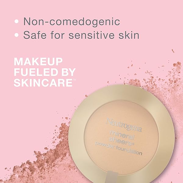 NEUTROGENA MINERAL SHEERS COMPACT POWDER FOUNDATION, LIGHTWEIGHT & OIL-FREE MINERAL FOUNDATION, FRAGRANCE-FREE, HONEY BEIGE 70, .34 OZ
