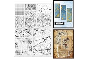 GLOBLELAND Vintage Stains Background Clear Stamps Ink Dots Background Silicone Stamp Seals Art Lines Transparent Stamps for D