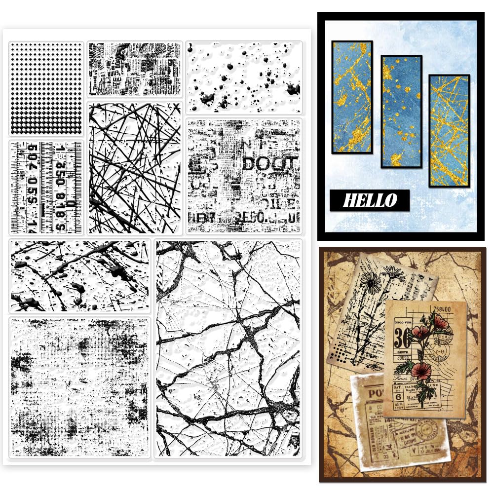 GLOBLELAND Vintage Stains Background Clear Stamps Ink Dots Background Silicone Clear Stamp Seals Art Lines Transparent Stamps for DIY Scrapbooking Cards Making Photo Album 11.69x8.27 inch