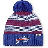 FOCO NFL Womens NFL Team Logo Metallic Knit Pom Beanie Hat