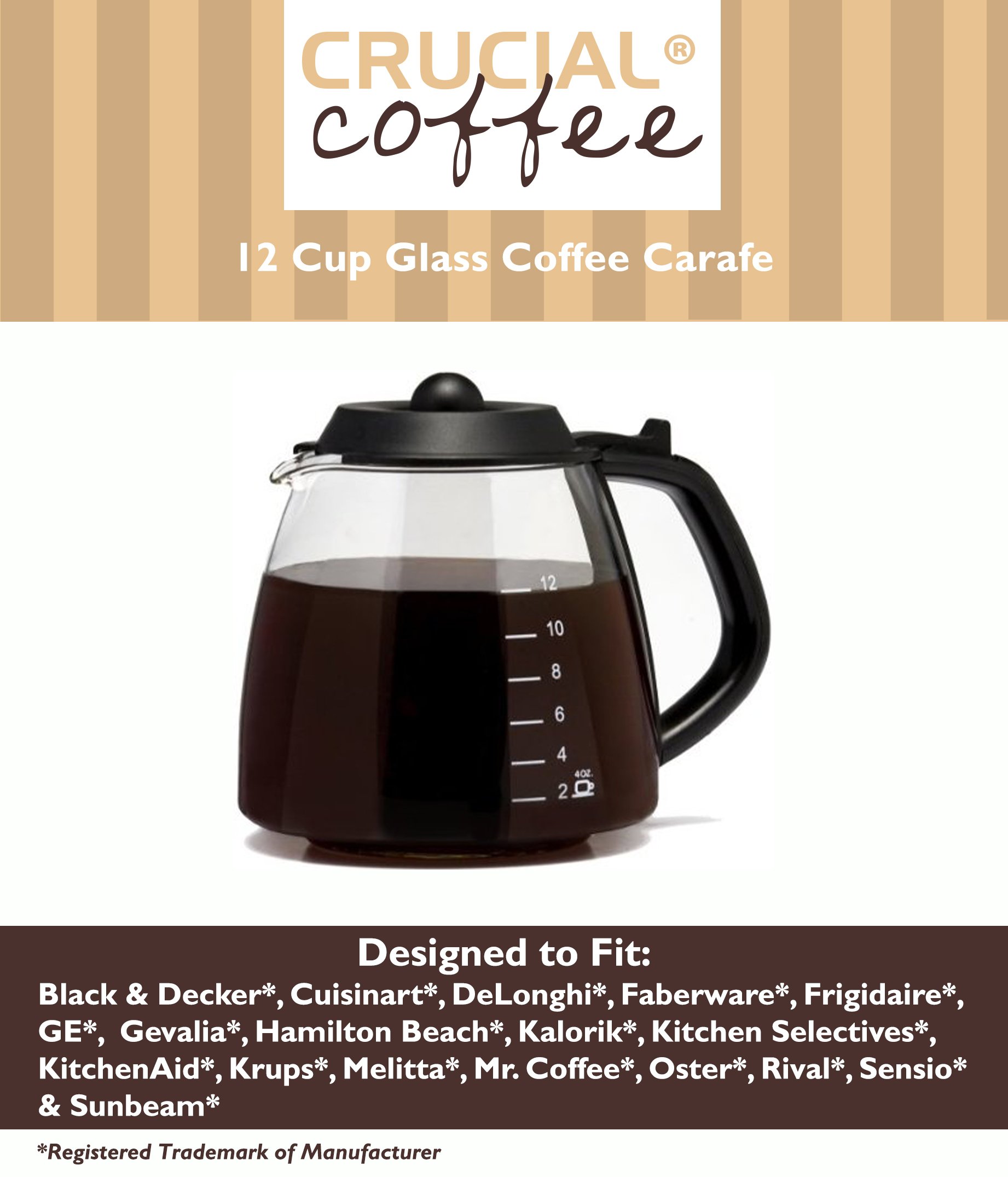 12 Cup Glass Coffee Carafe Fits 