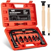 OMT Valve Spring Compressor, for Motorcycle, ATV, Car, Small Engine Vehicle | Valve Spring Removal Tool with Solid C Clamp, Collet Pusher Adapters, Extension Rods, and Lever, Red