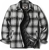 CQR Men's Plaid Flannel Shirt Jacket, Long Sleeve