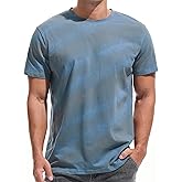 VEIISAR Men's Crew Neck T Shirt - Fitted Elastic Tees Fresh Print Tshirts - Pattern & Color 20+