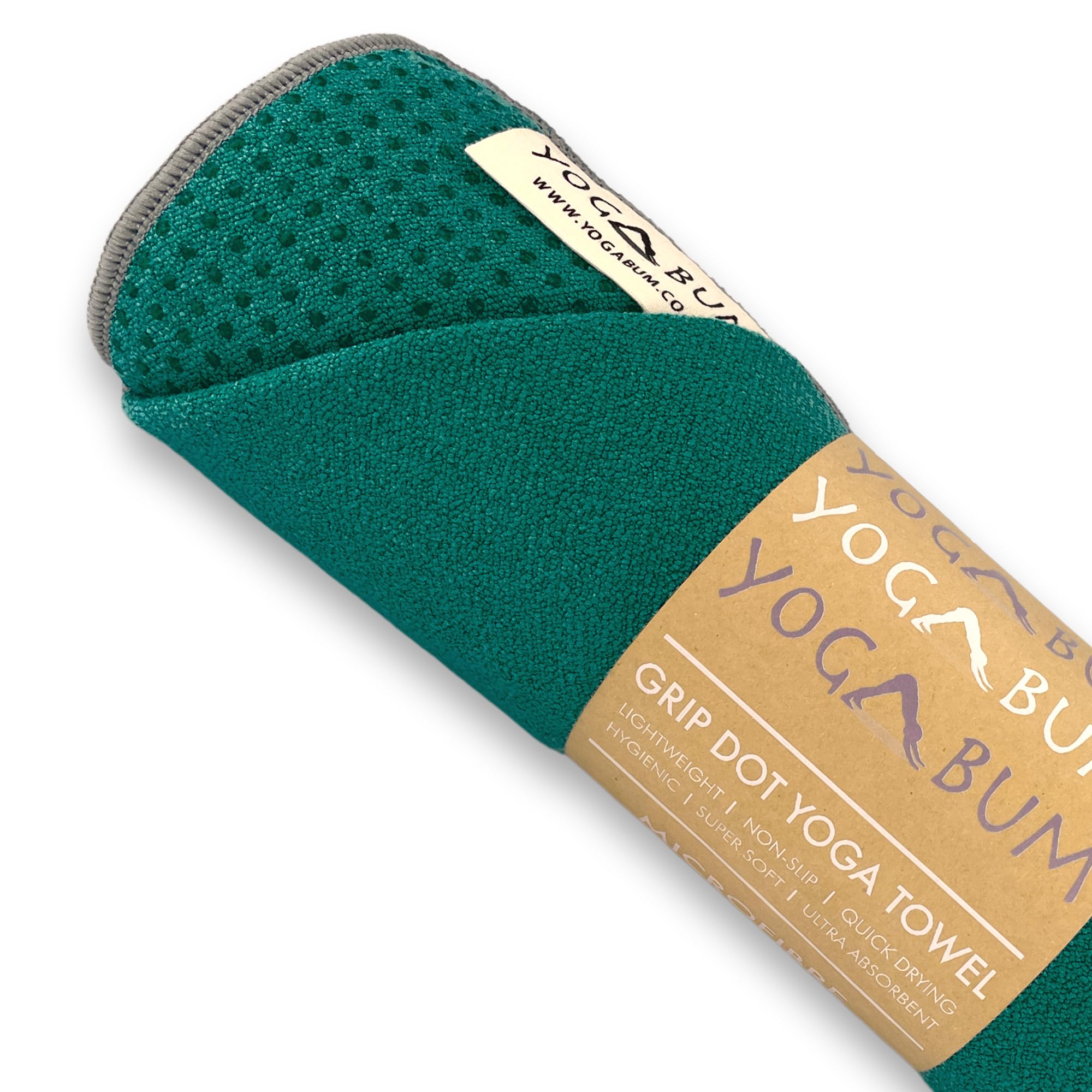 Yogabum Grip Dot Yoga Mat Towels | Non-Slip | Eco Yoga Towel (Emerald Green)
