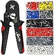 Ferrule Crimping Tool Kit - Sopoby Ferrule Crimper Plier (AWG 28-7) w/ 1800pcs Wire Ferrules Kit Wire Ends Terminals(AWG 22-8)