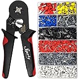 Ferrule Crimping Tool Kit - Sopoby Ferrule Crimper Plier (AWG 28-7) w/ 1800pcs Wire Ferrules Kit Wire Ends Terminals(AWG 22-8
