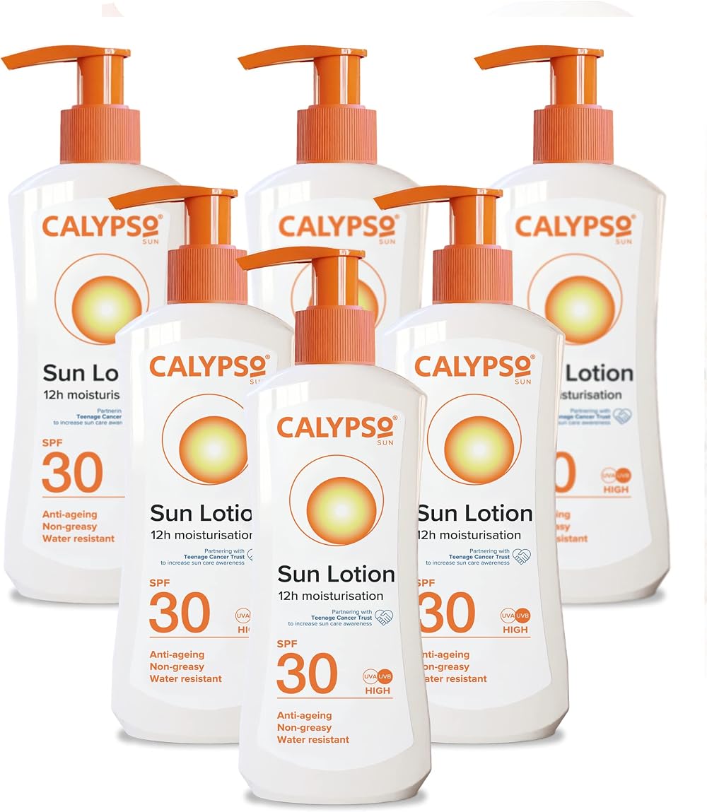 6x Calypso Press Protect SPF30 Sun Lotion 200ml UVA UVB Moisturising