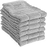 All-Clad Premium Solid Dish Cloth Set: Highly Absorbent, Super Soft - 100% Turkish Cotton Terry Looped, 13"x14" Dish Towels for Cleaning & Drying Dishes, Pans, Glassware, or Counters, 6-Pack, Titanium