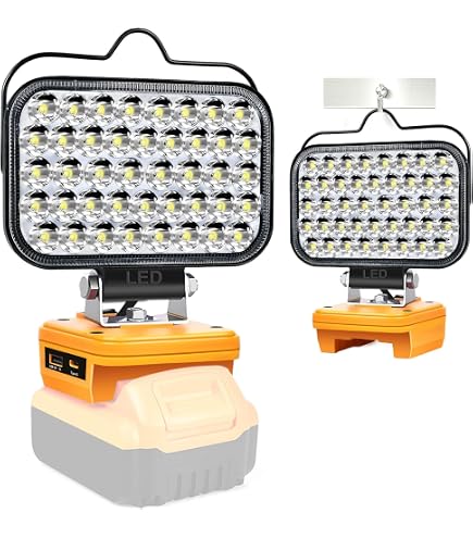 Usb Shop Light Compatible With Dewalt 20V Battery LED Work Light, 48W 4800LM Cordless Dewalt