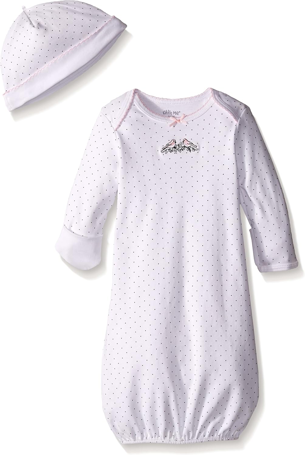 Little Me Baby Girls' Gown and Hat Set, Ivory/Multi, 0-3 Months: Infant And Toddler Nightgowns: Clothing
